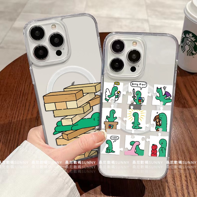 Puzzle Layered Dinosaur Phone Case joguman Magnetic Case เหมาะสําหรับ iphone 17 16 15 14 pro max Sam