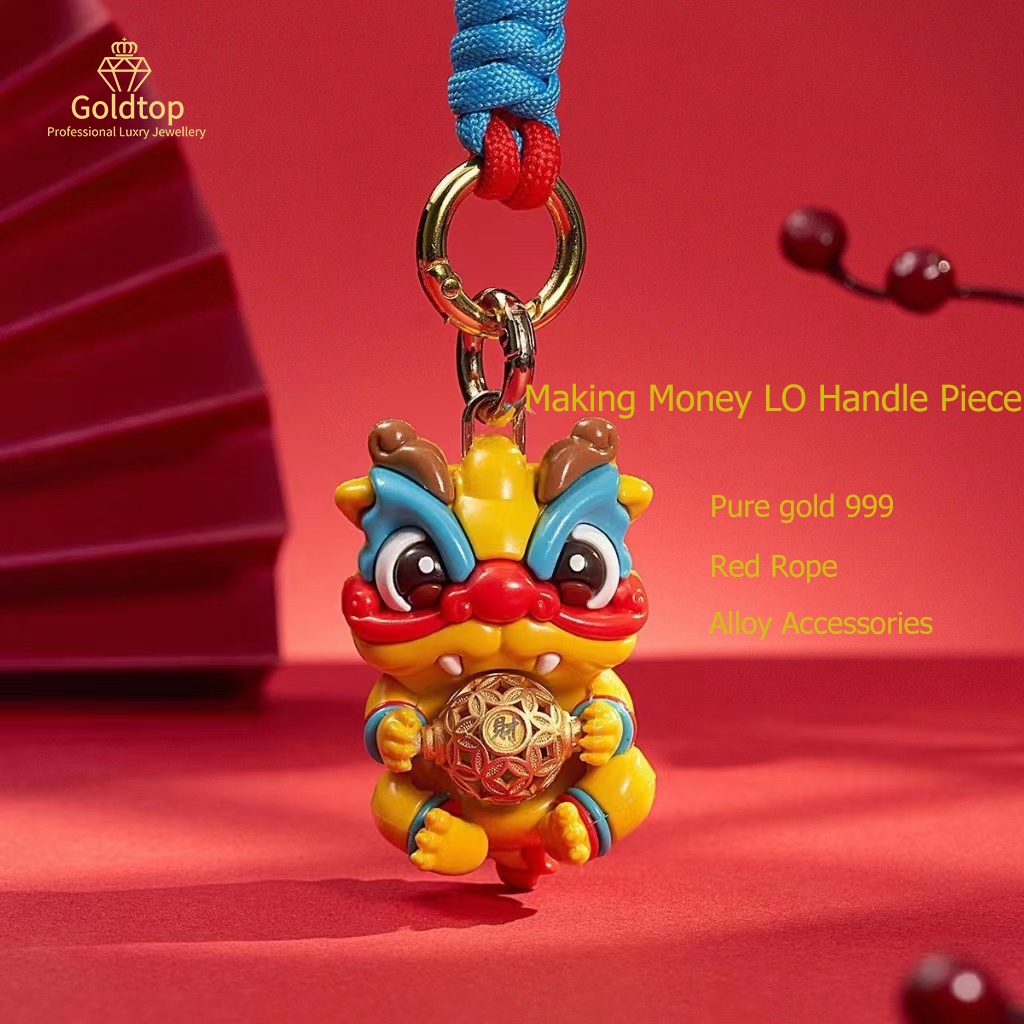 GoldtopNew 2026 Dragon Year Pure Gold 999 Fortune Ball (0.02g) พวงกุญแจ-Limited Edition