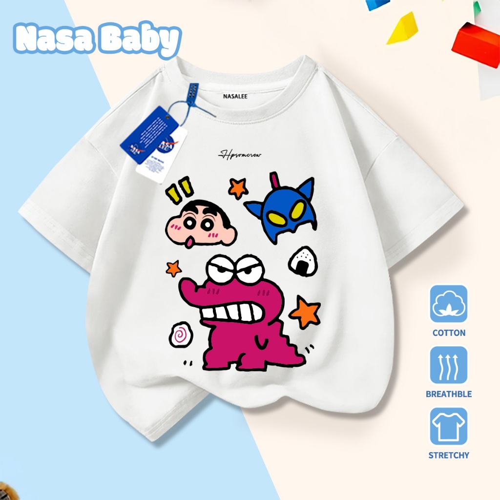 แจ็กเก็ตทีเชิ้ต NASA ชุดเสื้อยืดลายชินจัง (Crayon Shin-chan) แขนสั้น ผ้าฝ้ายล้วน สำหรับผู้ชาย ผู้หญิง และเด็ก สวมใส่ได้ในฤดูร้อน หากต้องการให้แปลเป็นภาษาจีนเพิ่มเติมหรือปรับคำแปลให้เข้ากับการขายออนไลน์ สามารถบอกได้นะครับ