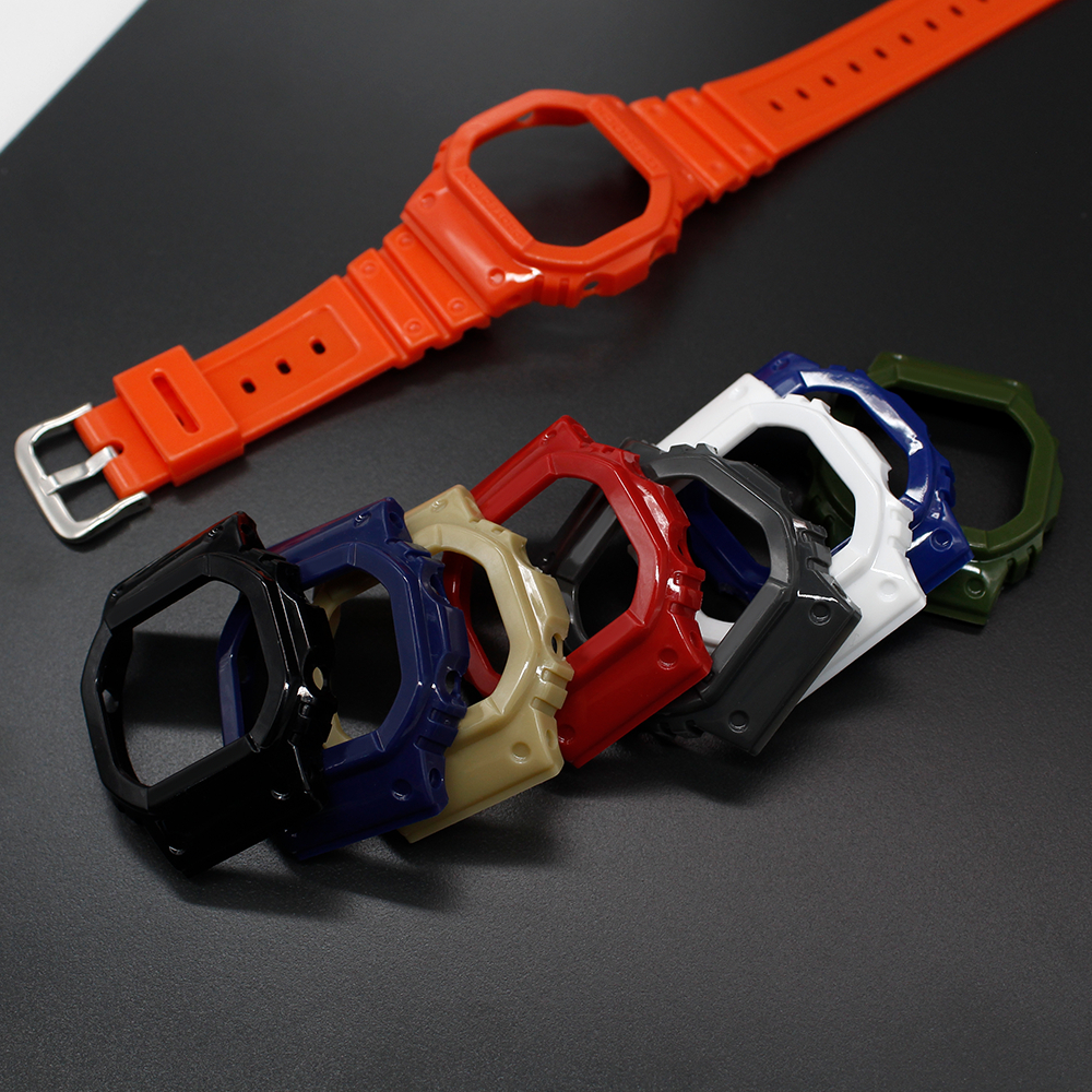 Gloss Bezel สําหรับ DW5600 5000 5025 5030 / GW-B5600 / GWX-5600 Protector กันชนโลโก้ฝาครอบนาฬิกาอุปก