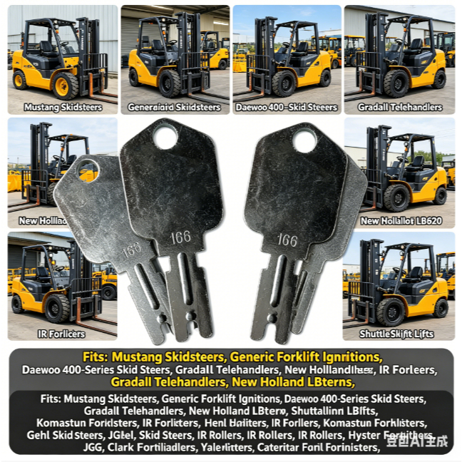 2 ชิ้น 166 ปุ่มจุดระเบิดชุดสําหรับ Mustang Skidsteer รถยก Hyster Yale Gradall IR Gehl อุปกรณ์หนักเริ่มต้นคีย์