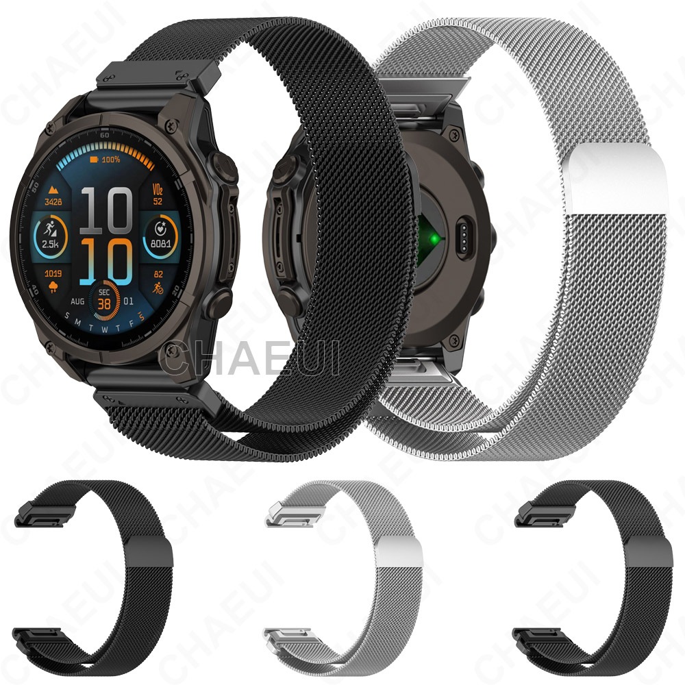 26 มม.สายโลหะ 22 มม.สร้อยข้อมือสแตนเลสสําหรับ Garmin Fenix 8 51mm 47mm 43mm / 7X / 6 / 7s / Fenix3 hr