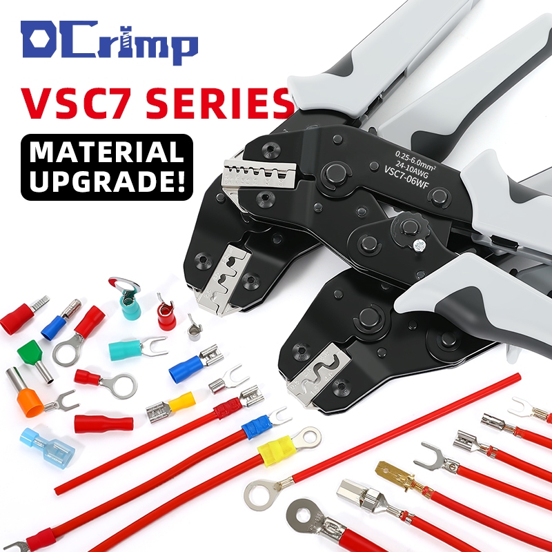 VSC7 series Crimping คีมขากรรไกรชุด,เหมาะสําหรับขั้วต่อ MC4, ขั้วต่อฉนวน RV/SV, ปลอก VE, ขั้วต่อ OT/UT, สายไฟชาย/หญิง, ปิดวงจร