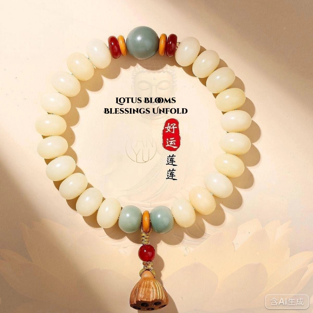 สร้อยข้อมือรากโพธิ์สไตล์เซนอาเกตสีแดงและตัวเว้นวรรคมะพร้าวของขวัญสําหรับคู่รักโชคดี