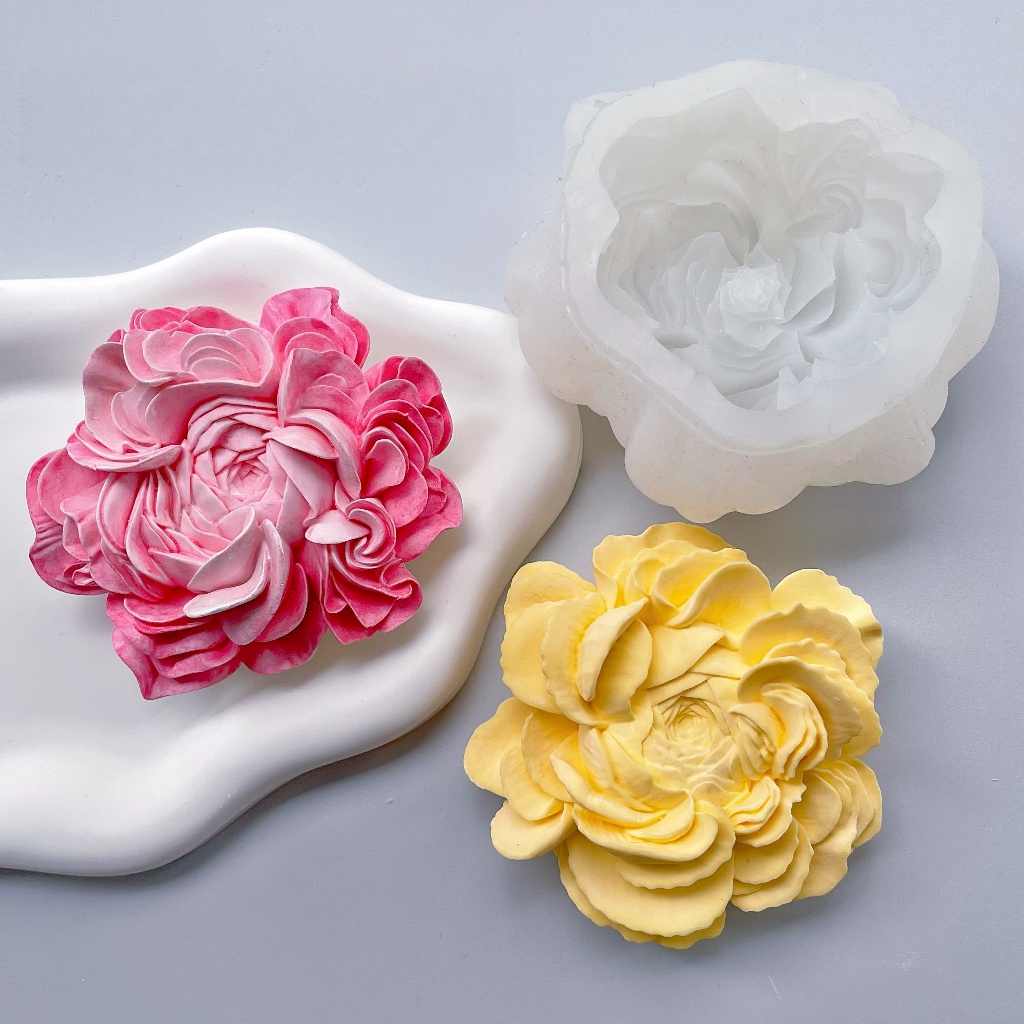 3D ดอกไม้แม่พิมพ์ซิลิโคน Buttercup Fondant Mousse แม่พิมพ์เค้ก DIY สบู่ทําพลาสเตอร์เรซิ่นแม่พิมพ์เค้กตกแต่งเครื่องมือ