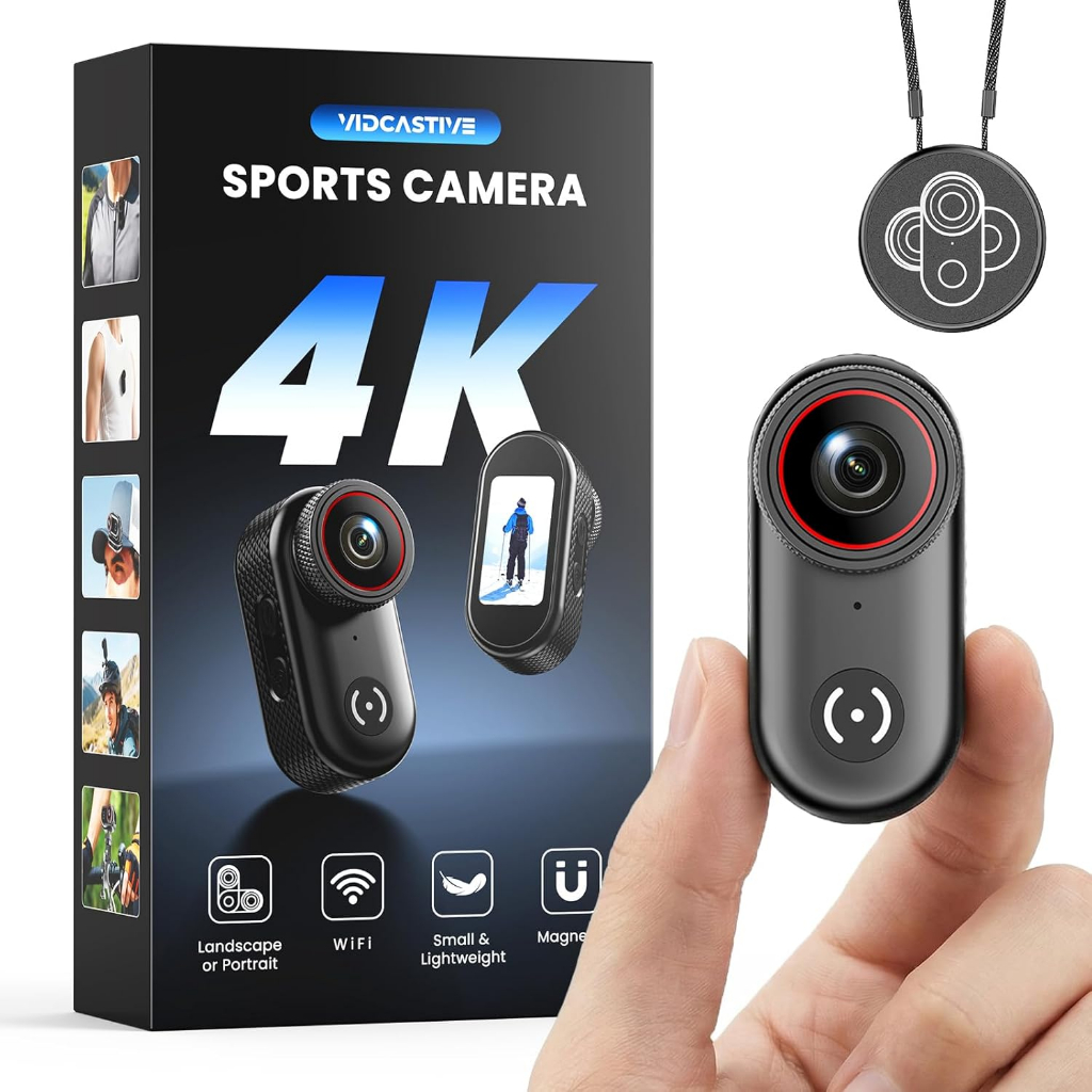 กล้องจิ๋ว กล้องโกโปร กล้องติดตัว 4K ขนาดเล็ก Mini Body Camera กล้อง POV ใส่ได้ มีเสียง คลิปแม่เหล็ก พกพา สำหรับ ขี่จักรยาน ท่องเที่ยว Vlog