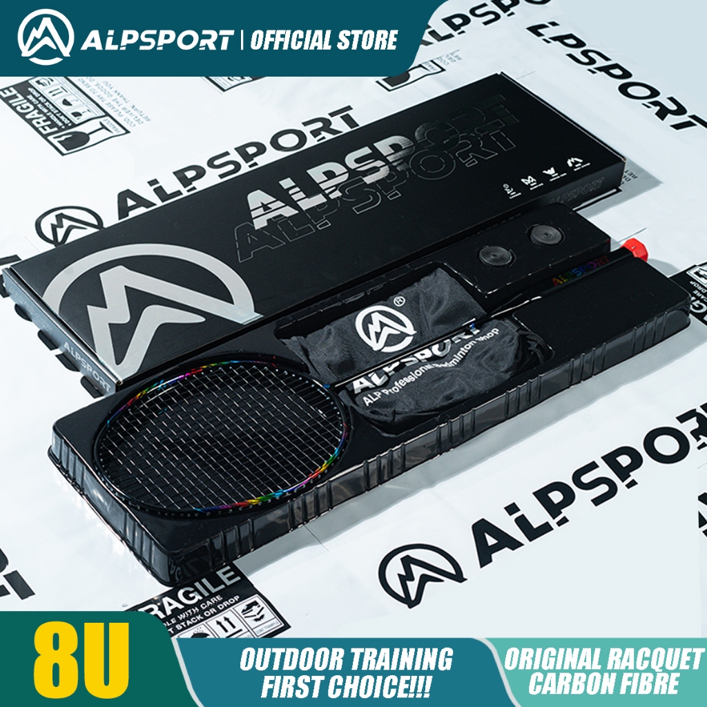 ALP BBQ2.0 Damping Ring 8U G5 Super Light Single Badminton Racket With Gift Box UtraLight 100% Full 