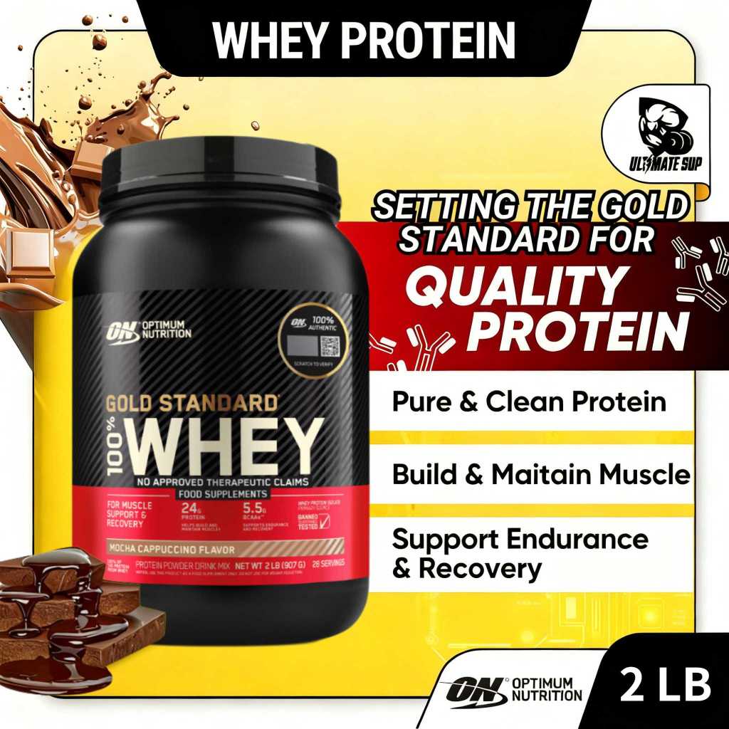 Optimum Nutrition Whey Protein Powder, 2lbs