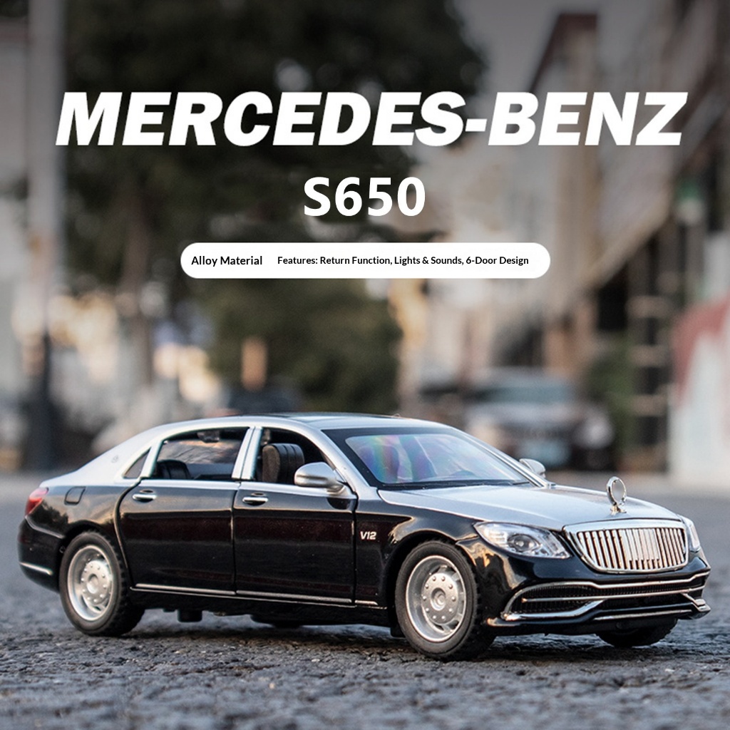 DL 1: 32 Maybach S650 โลหะของเล่นรถDiecastรถสําหรับชายเด็กจําลองเสียงLight Effectของขวัญงานอดิเรกคอล