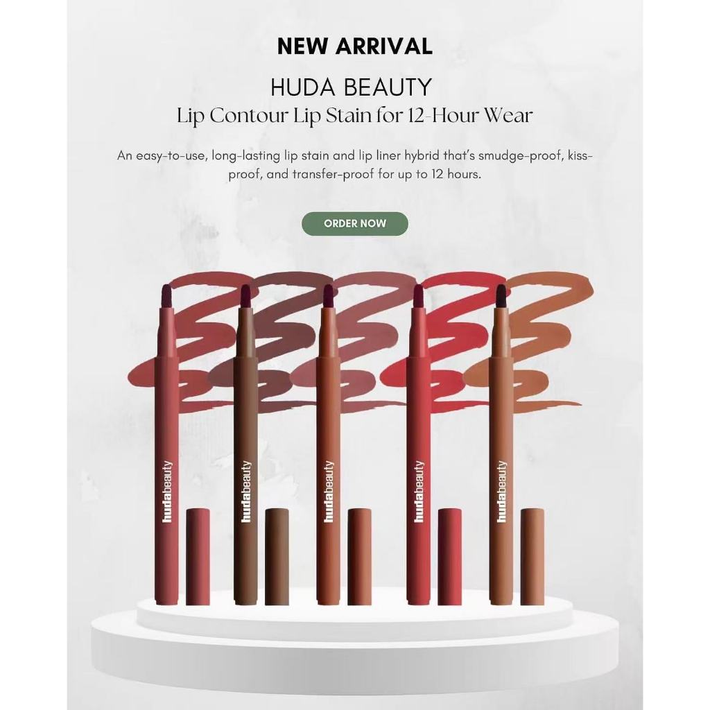 HUDA-BEAUTY Lip Contour Stain Lip Tint Lip Liner 12-Hour Long-Lasting Lip Liner ลิปกลอส Lip Tint