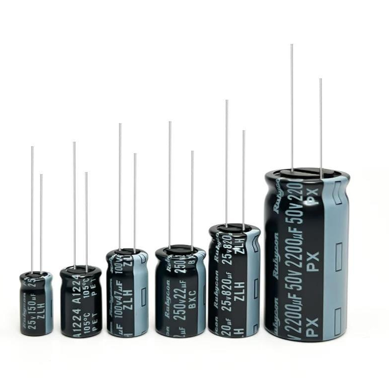 1-10 ชิ้น Higt คุณภาพ Rubycon อลูมิเนียม Electrolytic Capacitor 6.3V 10V 16V 25V 35V 50V 100V 450V 470UF 100UF 220UF 330UF 470UF 680UF 1000UF 47UF 10UF 22UF 4.7UF