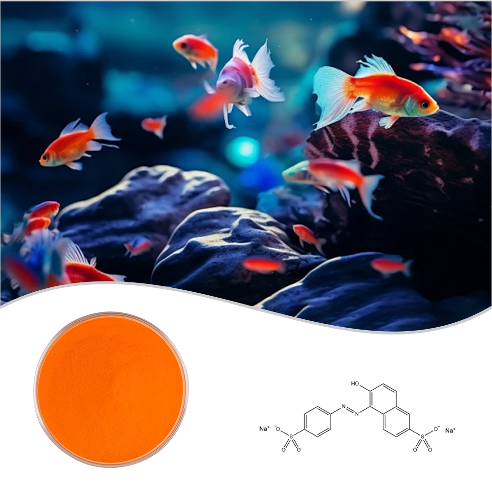 Sunset Yellow FCF เม็ดสีสีเหลืองที่ละลายน้ําได้ Colorant CAS:2783-94-0 ขายตรงจากโรงงาน