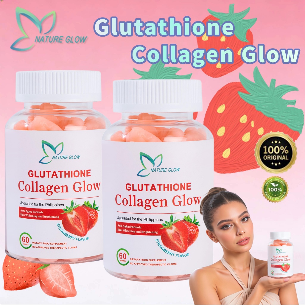 [1แถม1] NATURE GLOW กลูต้า คอลลาเจน สูตรกลูต้าเข้มข้น ผิวขาวใส ลดริ้วรอย  (60 เม็ด)