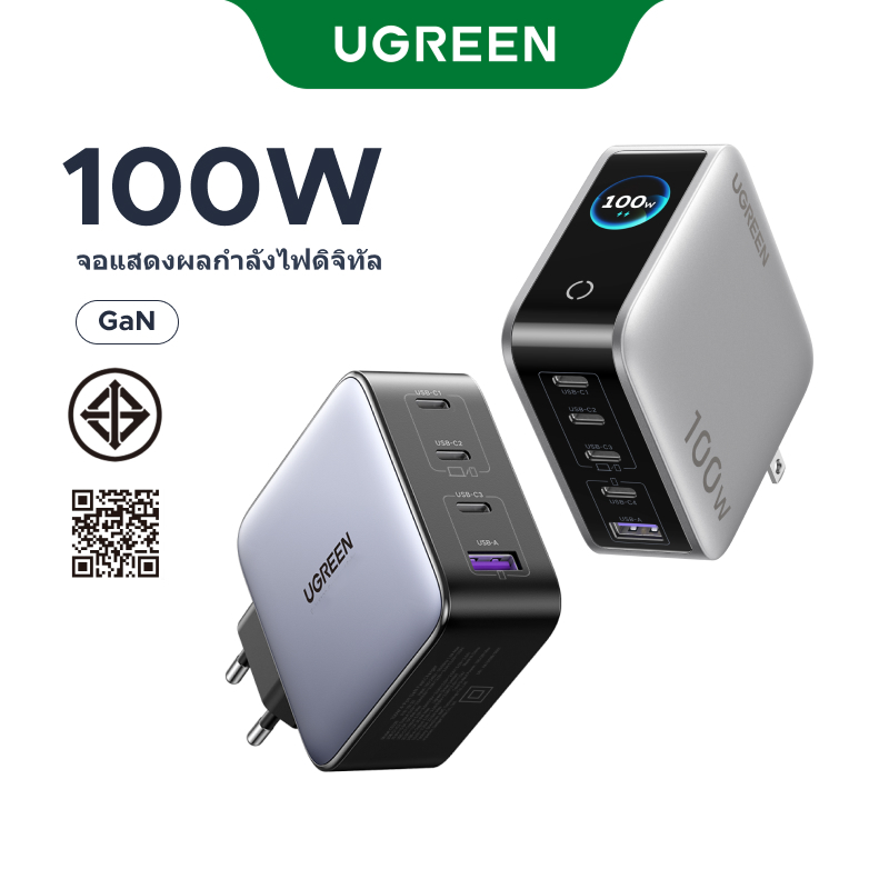 UGREEN 100W GaN Charger Quick Charge 4.0 3.0 PPS PD Fast Charger สําหรับ iPhone 17 16 15 13 Pro Macb