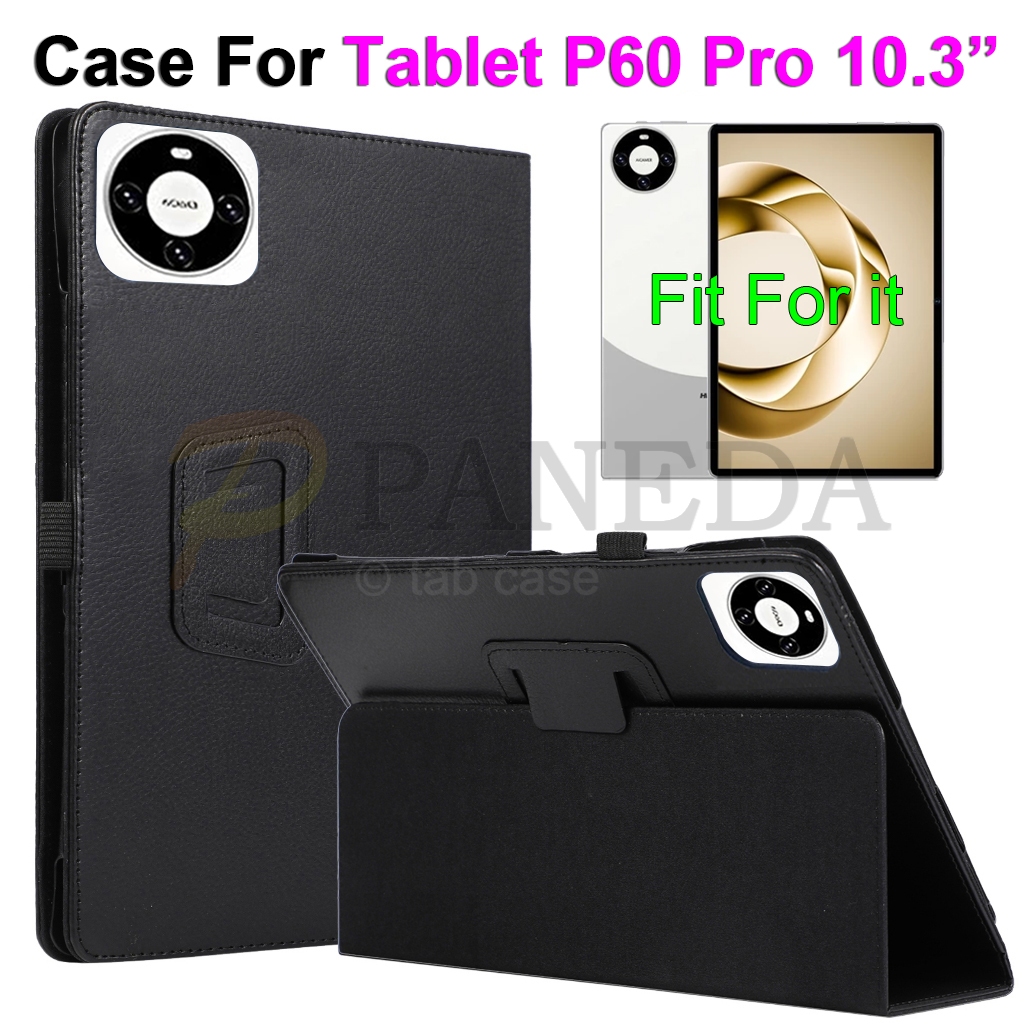 กรณีสากลสําหรับแท็บเล็ต สำหรับ Tablet P60 Pro 10.3 inch 2025 2026 แฟชั่นเนื้อลิ้นจี่พลิกยืนปกหนัง ปู่ เต็มแขนป้องกัน