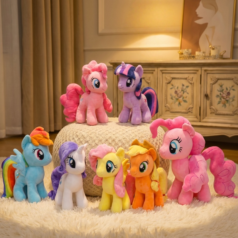 ตุ๊กตาลิตเติ้ลโพนี่เบบี้ลี่น่ารัก My little pony 28-38cm ยูนิคอร์นสายรุ้งใหม่ สัตว์นุ่มนิ่ม ของขวัญวันเกิดสาวๆ