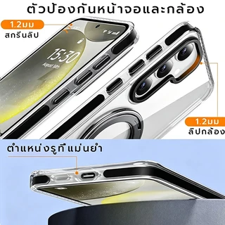 OSEER Cobalt Violet สําหรับ Samsung Galaxy S26 S25 S24 Ultra กรณี 360 หมุนขาตั้งแม่เหล็กกันกระแทกที่มองไม่เห็นผู้ถือแหวน Galaxy s26 Ultra กรณี
