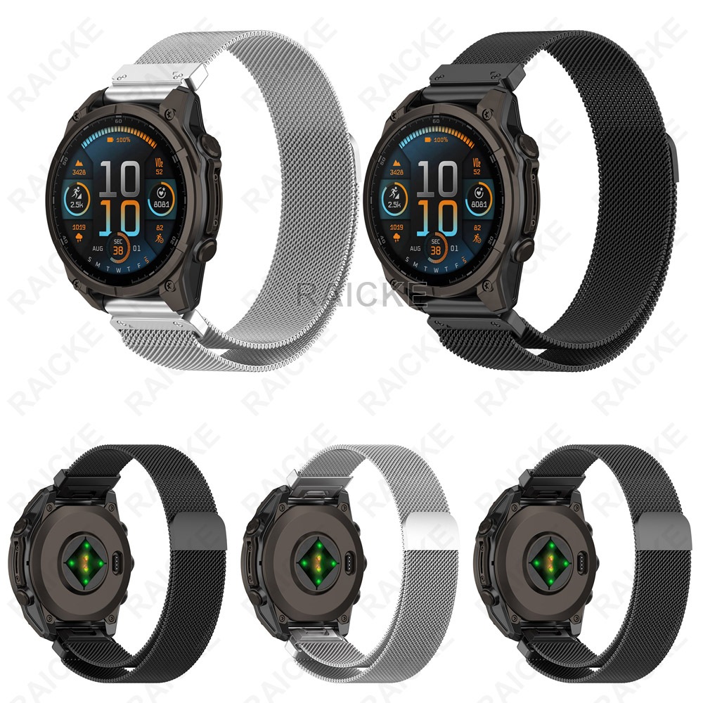 Quick Release สายโลหะแม่เหล็กสําหรับ Garmin Fenix 8 51mm 47mm 43mm /7X pro / 7S / 6S pro / 6 / 5X Plus / 5S plus / Fenix3 hr / Forerunner 970 965 935 945
