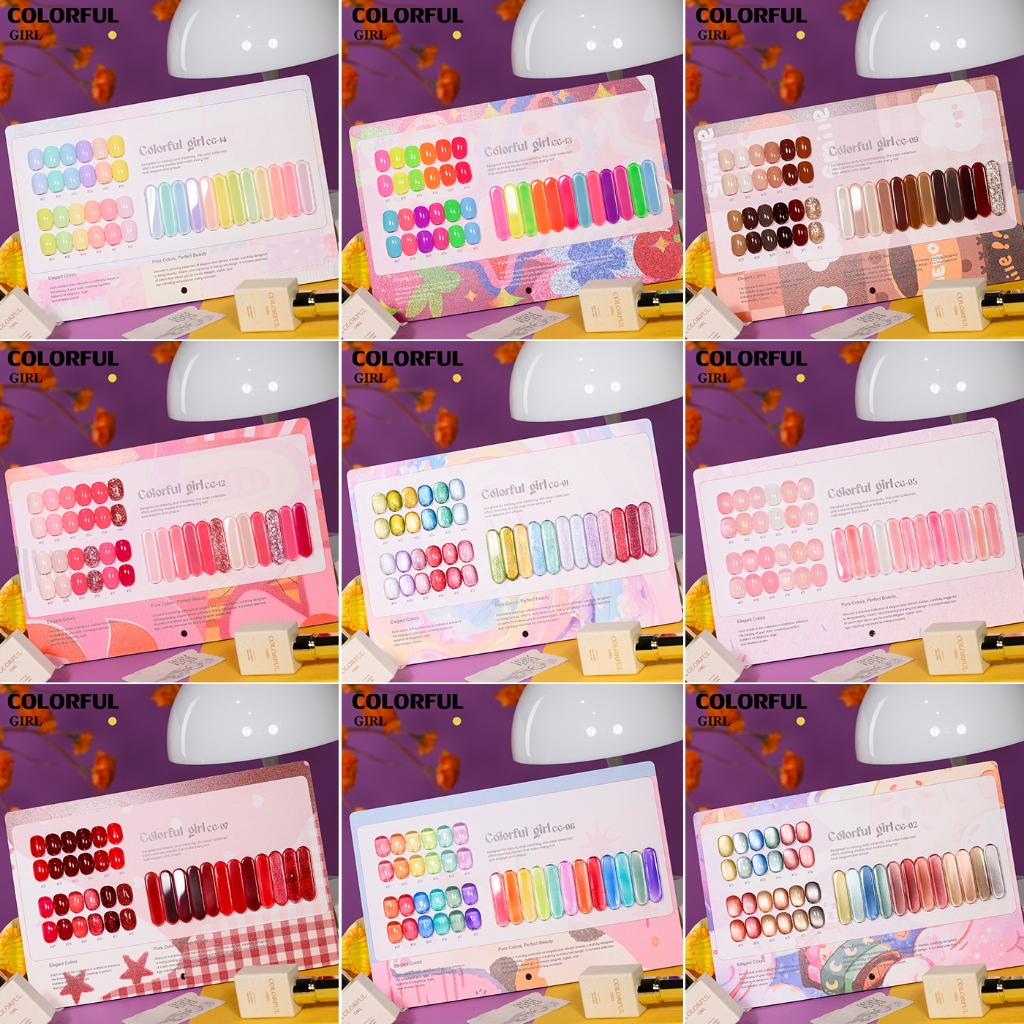 สีเจล Colorful girl  New🎉สีเจลแฟลช สีเจลแคทอาย  สีเจลไซรัป   สีเจลสีพื้น  สีเจลกลิซเตอร์  มาใหม่12สี