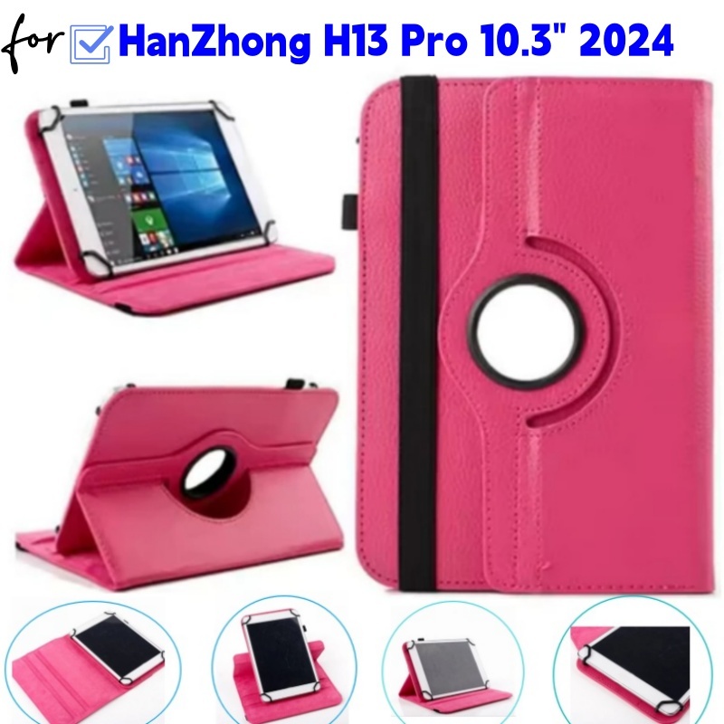 สําหรับปลอกแท็บเล็ตพีซีสากลสําหรับ HanZhong H13 Pro 10.3 นิ้ว 2024 Flip Stand 360° หมุนกรณีปกหนัง