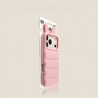 3D แมวกระต่ายหูซิลิโคนอ่อนนุ่มเคสโทรศัพท์สําหรับ iPhone 17 16 15 14 13 Pro Max สีทึบ Matte Frosted ปกหลัง