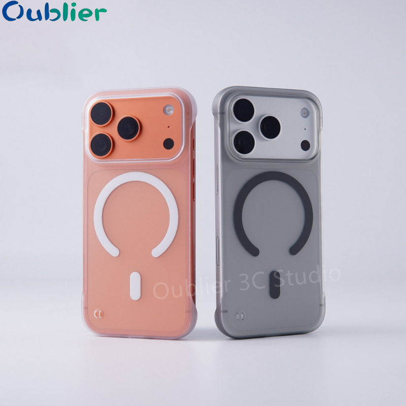 เคสโทรศัพท์ป้องกันแม่เหล็กแบบไร้ขอบด้านโปร่งแสงสำหรับ ไอโฟน iPhone 17 Air 16 15 14 13 12 11 Pro Max Plus ProMax เคสกันกระแทกบางเฉียบป้องกัน PC ฝาหลังแข็ง