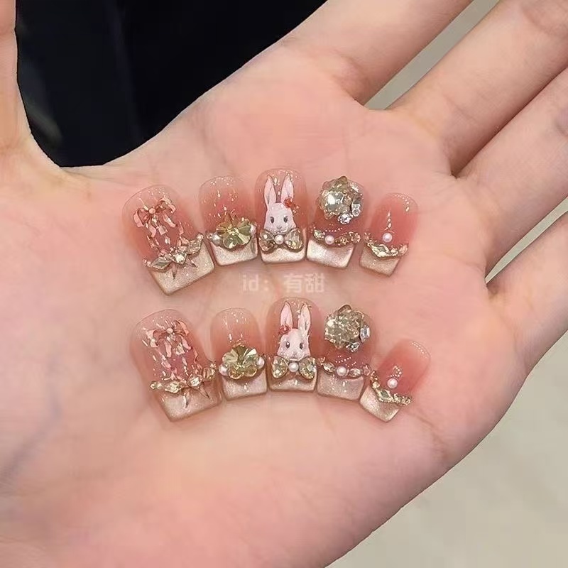 [Lingtu Yueyao] สติกเกอร์เล็บลายตาแมวสไตล์ฝรั่งเศส งานมือทำคุณภาพดี เหมาะสำหรับการแต่งเติมความสวยงามในทุกๆ การใช้งาน