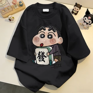 [จัดส่งจากกรุงเทพฯ] NFV ส่งจากไทย✨พร้อมส่ง เสื้อยืดคอกลม ผ้าฝ้าย แขนสั้น โอเวอร์ไซซ์ ใส่สบาย ลายแฟชั่น YG1111