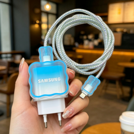 SAMSUNG เคสหัวชาร์จ ซัมซุง 25ว เคสซัมซุงสีน้ําเงินไล่โทนสี