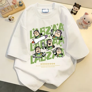 NFV ส่งจากไทย✨พร้อมส่ง เสื้อยืดคอกลม ผ้าฝ้าย แขนสั้น โอเวอร์ไซซ์ ใส่สบาย ลวดลายของบัซไลท์เยียร์ 100%cotton YG55