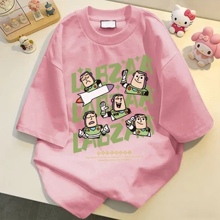 NFV ส่งจากไทย✨พร้อมส่ง เสื้อยืดคอกลม ผ้าฝ้าย แขนสั้น โอเวอร์ไซซ์ ใส่สบาย ลวดลายของบัซไลท์เยียร์ 100%cotton YG55