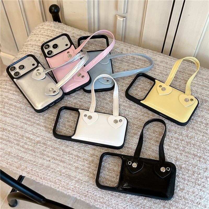 IPhone 17 Pro Max เคสโทรศัพท์วัสดุ PU ลายกระเป๋าสีทึบ