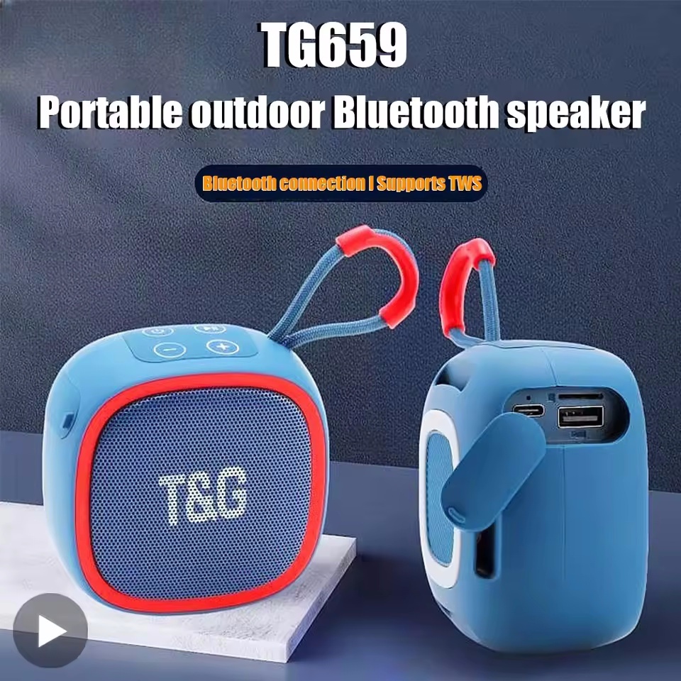ลําโพงบลูทูธมินิแบบพกพาไร้สายลําโพงทรงพลัง TWS BT 5.3 กล่องเสียงลําโพงไฮไฟรองรับ TF Card วิทยุ TG659
