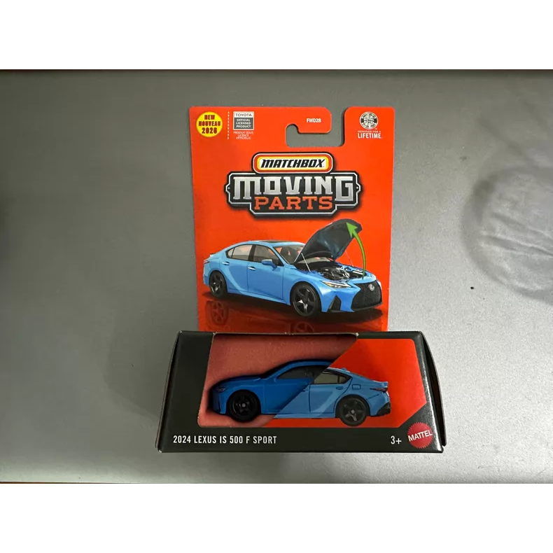 Matchbox Matchbox 2024 Lexus IS 500 F SPORT Moving Parts Series ฝาครอบสีน้ําเงินเคลื่อนย้ายได้ยังไม่