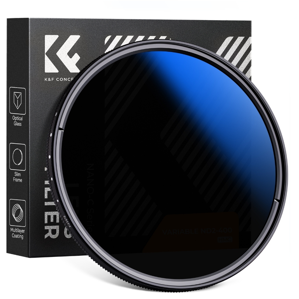 K&f Concept Nano-C Blue Coating Variable ND2-ND400 Neutral Density Lens Filter (37mm - 82mm)