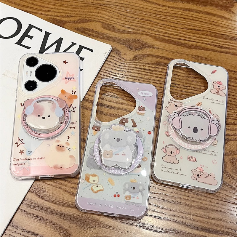 เกาหลีน่ารักการ์ตูนแมวผู้ถือแม่เหล็ก Grip Tok Griptok โทรศัพท์ยืนผู้ถือสนับสนุนสําหรับ IPhone 16 15 Universal โทรศัพท์แหวนวงเล็บ
