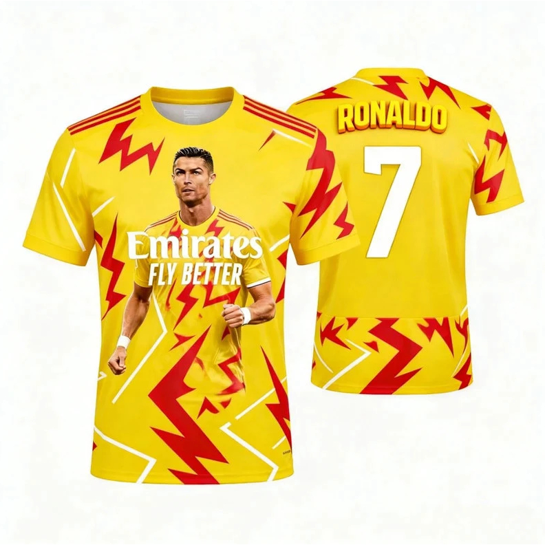 Ronaldo 7 Jersey พิมพ์.Cooldry สำหรับแฟนฟุตบอลผู้ชาย