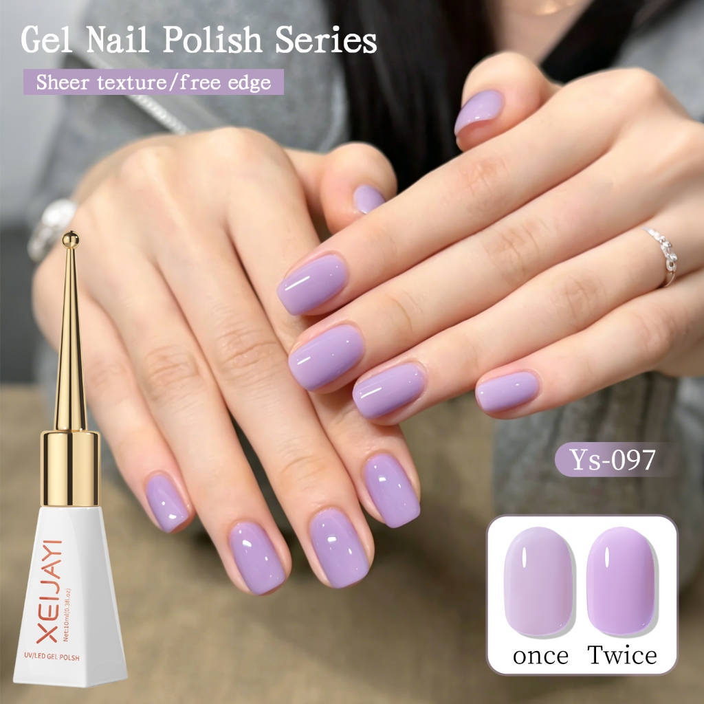 XEIJAYI 10ml-Light Taro เล็บเจลสีม่วง, กลอสติดทนนาน, เหมาะสําหรับร้านทําเล็บและ DIY