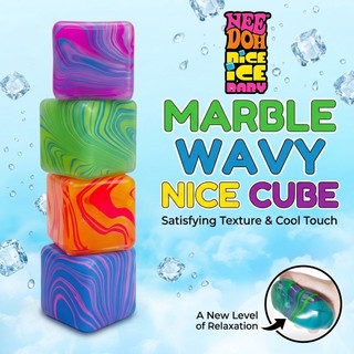 Needoh Marble Wavy Ice Nice Cube Squishy Fidget Toy Stress Relief Sensory Toys for Adults squishy toy Dropsolid Squish Fun Pinch/Stretch/Twist Toys