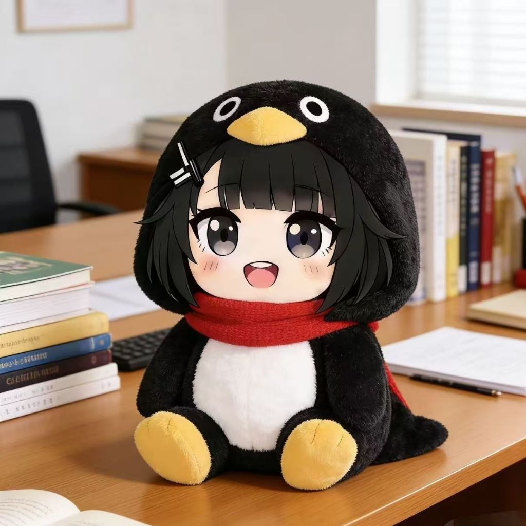 ◇Guguga Penguin Doll Administrator End Game Peripheral Fan Creation ของขวัญวันเกิดน่ารักตุ๊กตาหางยาว+ตุ๊กตา ตุ๊กตาเพนกวินน้อย พลิกตุ๊กตาเพนกวิน