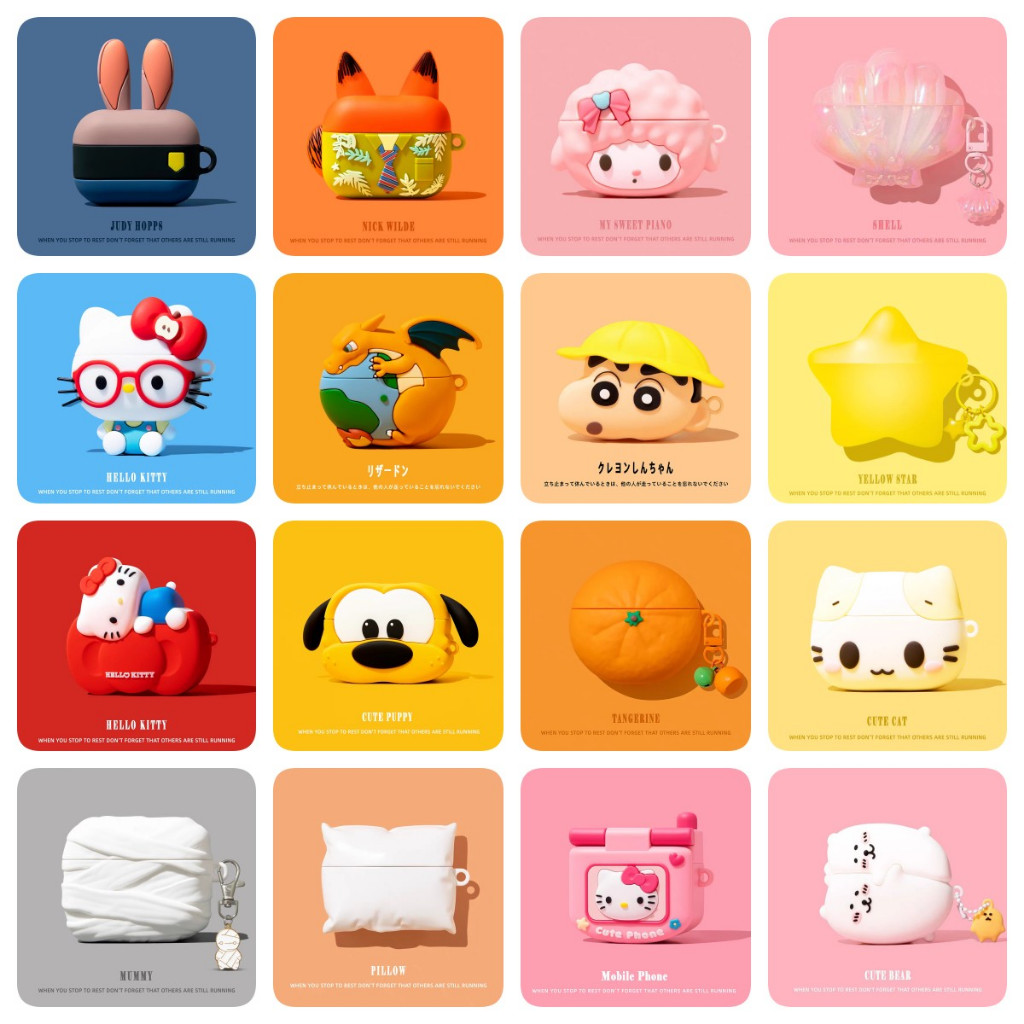 (คลังสินค้าพร้อม) เคสน่ารัก 3D สําหรับ AirPods4/4ANC/1/2/3/Pro/Pro2 เคสซิลิโคนอ่อนนุ่มพร้อมจี้
