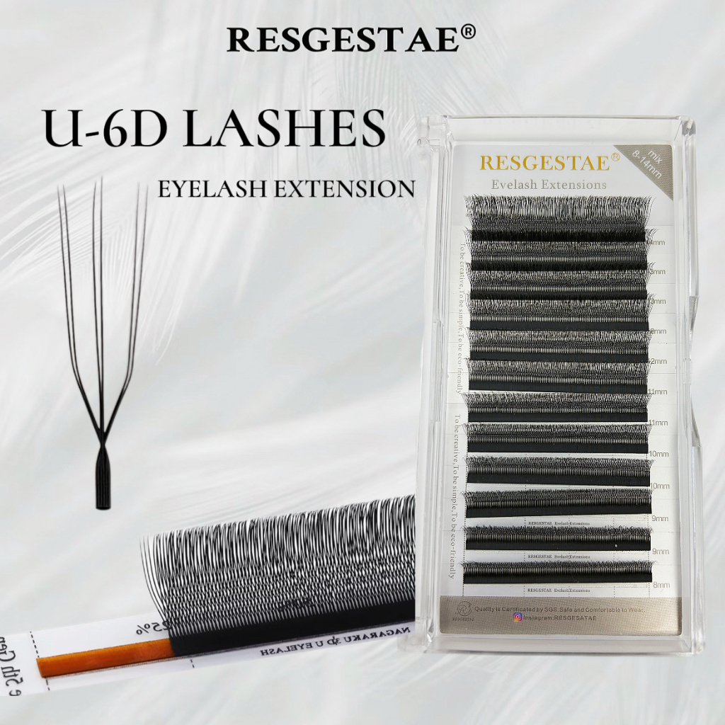 U-6D ขนตาปลอม 2.0 Double Layer w ดอกไม้ขนานความหนาธรรมชาติ 0.07 นุ่มและไม่ล้ม w Eyelashes