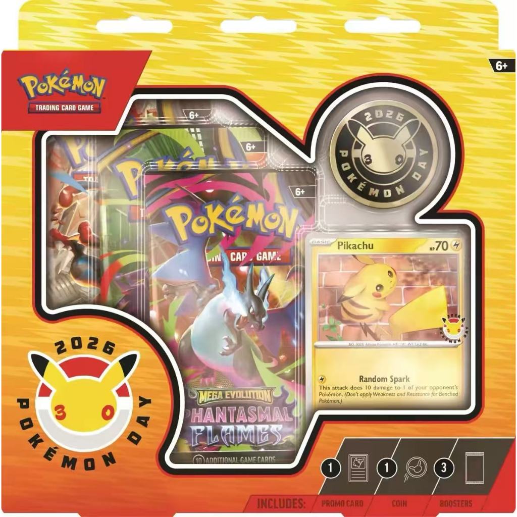 [ของแท้พร้อมสต็อก] POKEMON PTCG CARD เวอร์ชันภาษาอังกฤษ Pikachu Gift Box 30th Anniversary CARD Game