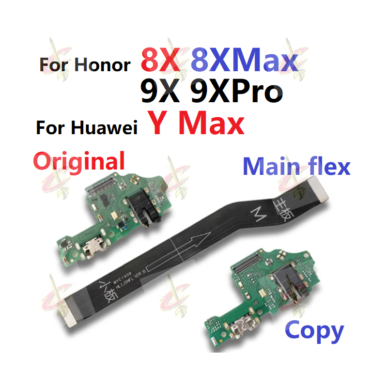 สําหรับ Huawei Y9S Y Max ชาร์จบอร์ดหลัก borad flex cable สําหรับ Honor 8X Max 9X Pro