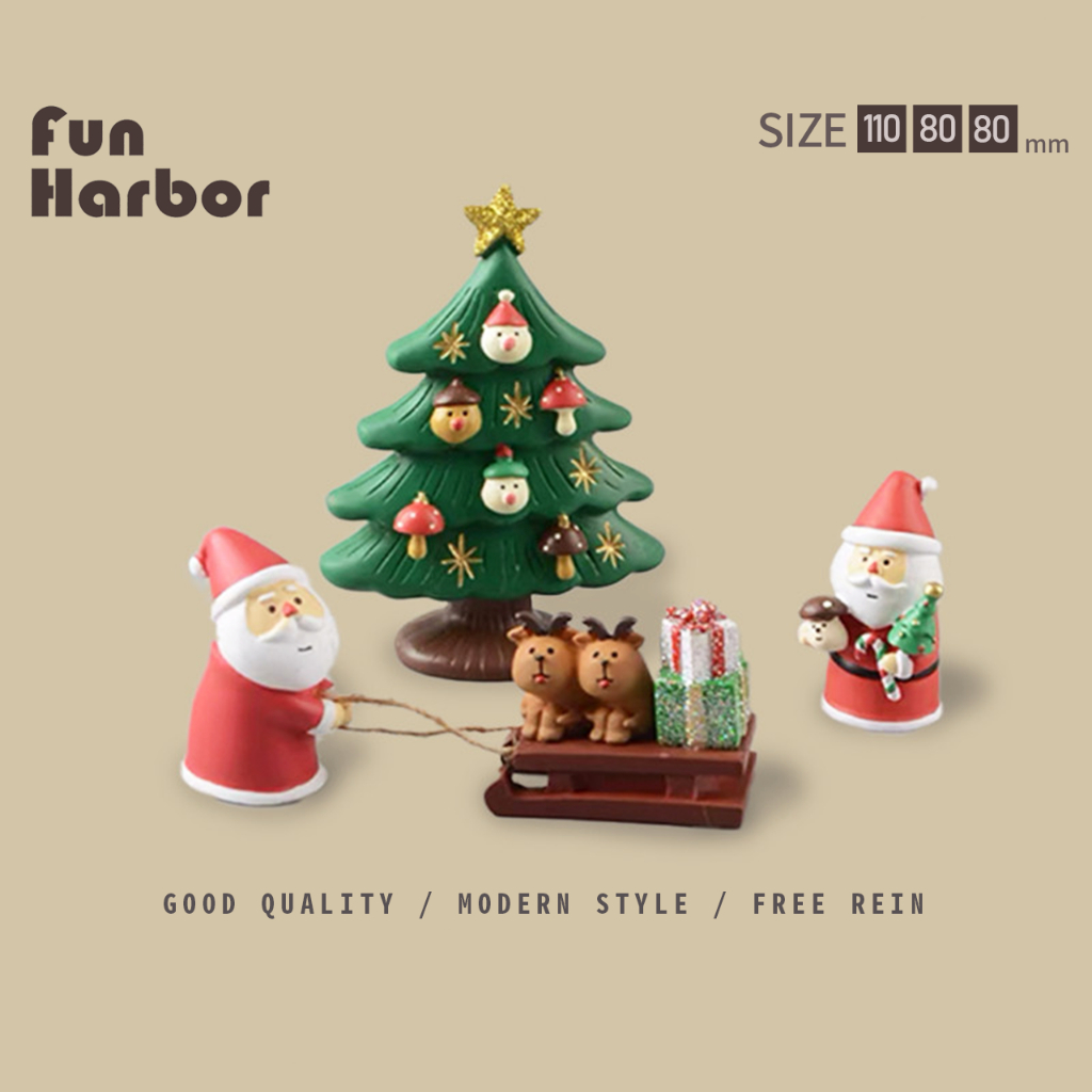 ซานตาคลอสแมวน่ารัก🎄 ของตกแต่งคริสต์มาสเรซิ่น ของขวัญจับฉลาก+วันเกิด Zakka Decole