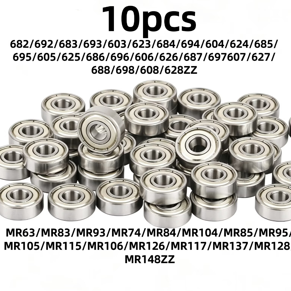 10pcs แบริ่งความแม่นยําสูงนําเข้า Mini แบริ่ง Mute ทนทาน MR Series แบริ่ง 688zz 698zz 695zz MR117zz
