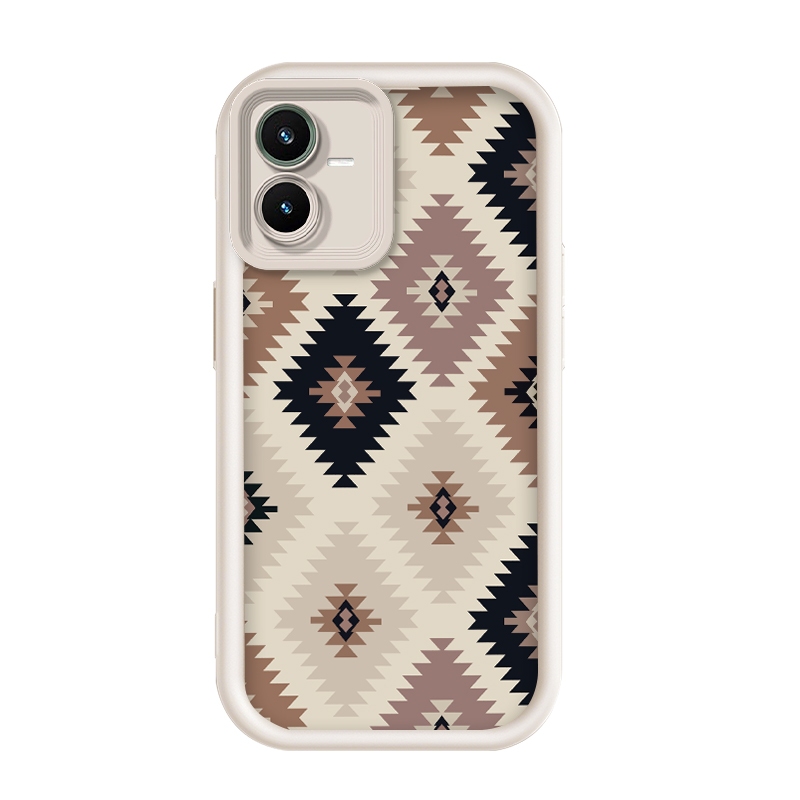 สําหรับ Vivo Y22/Vivo Y22s/Vivo Y22t, Vintage Boho Aztec รูปแบบเรขาคณิตเคสโทรศัพท์