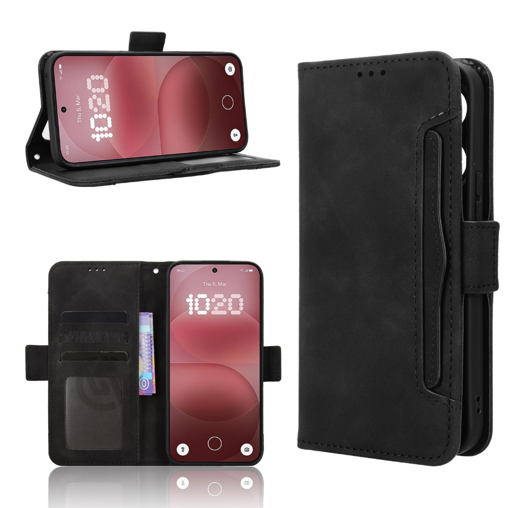 Nothing Phone 4A 3A 2A Pro Plus Case Cover Premium Leather Flip Multi-card slot Cover สําหรับ Nothin