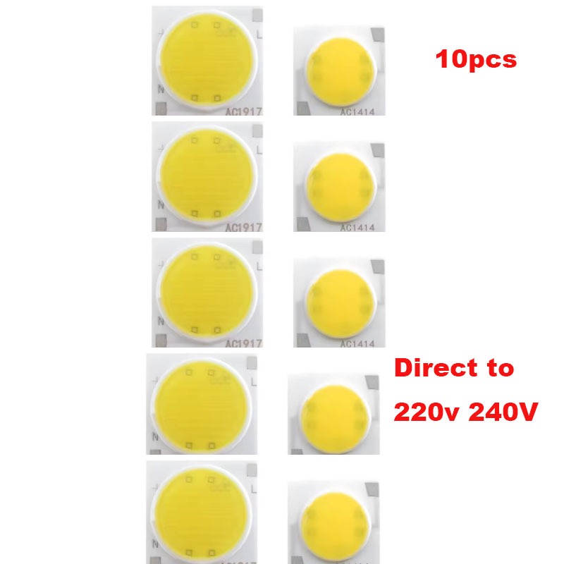 10 ชิ้น/ล็อต 3W 5W 7W 9W 12W 15W USB-HID AC220V COB LED ชิป AC1414 AC1917 พื้นผิวแหล่งกําเนิดแสง LED