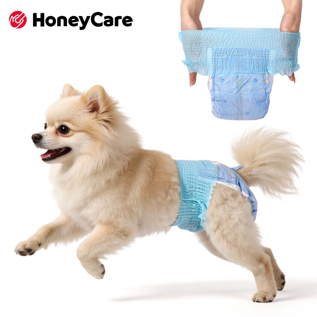 HoneyCare ผ้าอ้อมสุนัขแบบใช้แล้วทิ้ง (20 ชิ้น-30 ชิ้น) XS SML XL - เหมาะสําหรับผ้าอ้อมแมวสัตว์เลี้ยงชายและหญิง